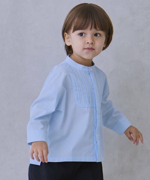 petit main / プティマイン シャツ・ブラウス | 【セミフォーマル】ノーカラーシャツ | 詳細1