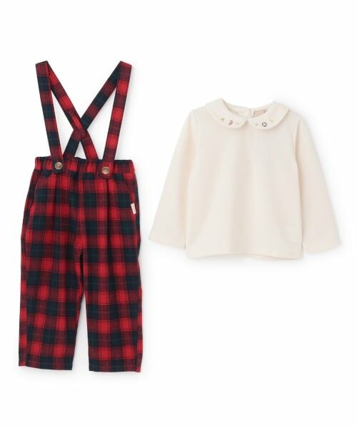 petit main / プティマイン その他パンツ | 衿つき長T+サスつきパンツセット | 詳細12