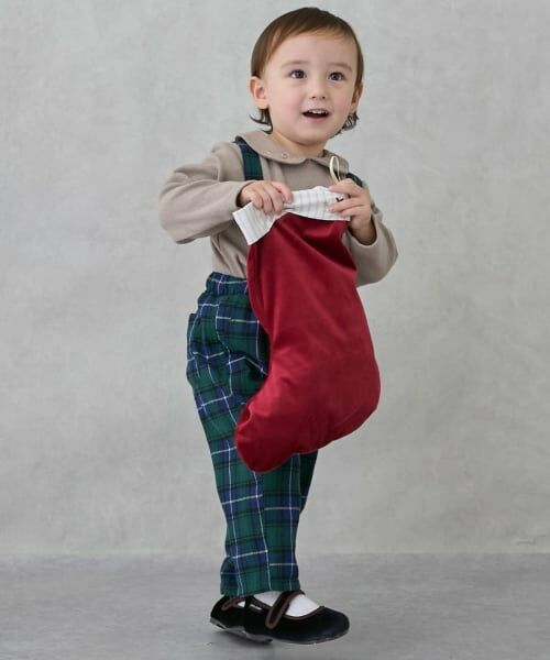 petit main / プティマイン その他パンツ | 衿つき長T+サスつきパンツセット | 詳細4