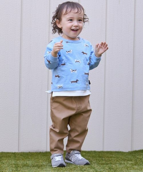 petit main / プティマイン その他パンツ | わんぱくストレッチパンツ（ベージュ）