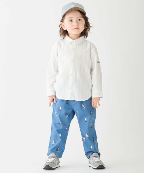 petit main / プティマイン その他パンツ | NICOシェフストレッチパンツ（ブルー グリーン）