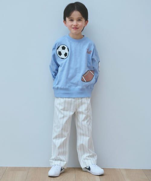 petit main / プティマイン ショート・ハーフ・半端丈パンツ | ストライプ/ウエストタックイージーパンツ | 詳細4