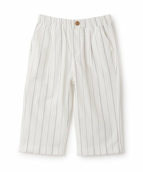 petit main / プティマイン ショート・ハーフ・半端丈パンツ | ストライプ/ウエストタックイージーパンツ | 詳細5