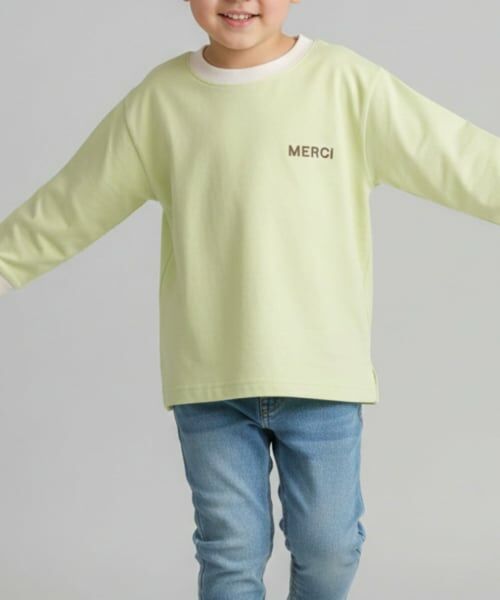 petit main / プティマイン Tシャツ | 【プティプラ】BOYS長袖Tシャツ（ライト グリーン）