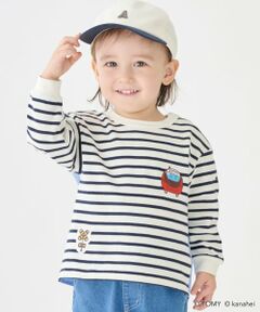 petit main / プティマイン Tシャツ | 【あつまれ！プラレールズ】ボーダー長T