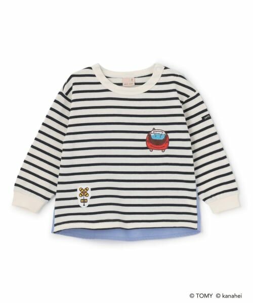 petit main / プティマイン Tシャツ | 【あつまれ！プラレールズ】ボーダー長T | 詳細10