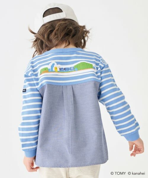 petit main / プティマイン Tシャツ | 【あつまれ！プラレールズ】ボーダー長T | 詳細2