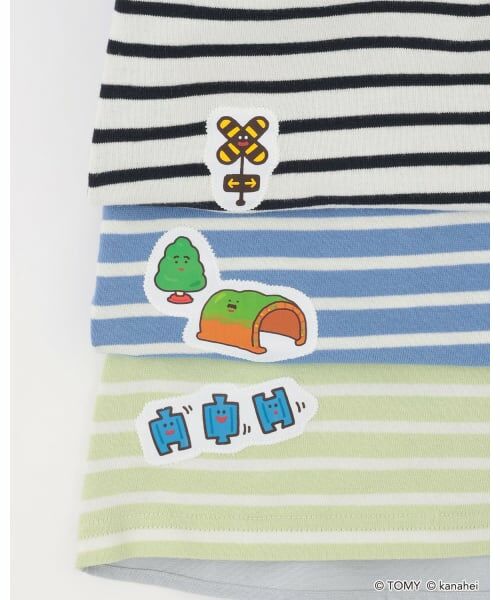 petit main / プティマイン Tシャツ | 【あつまれ！プラレールズ】ボーダー長T | 詳細21