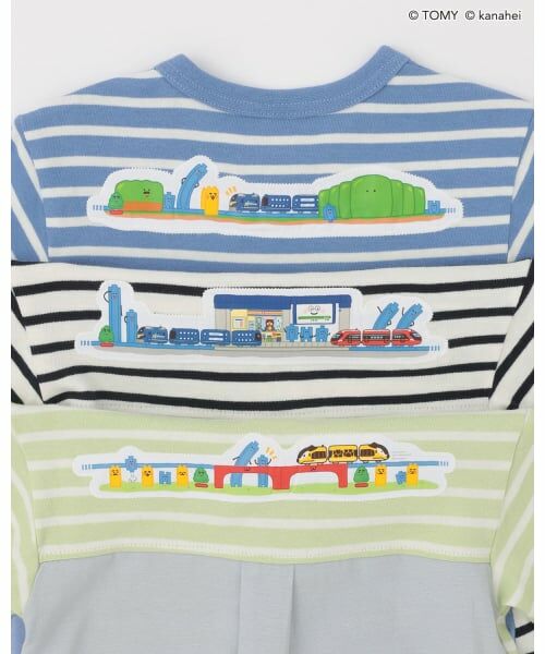 petit main / プティマイン Tシャツ | 【あつまれ！プラレールズ】ボーダー長T | 詳細22
