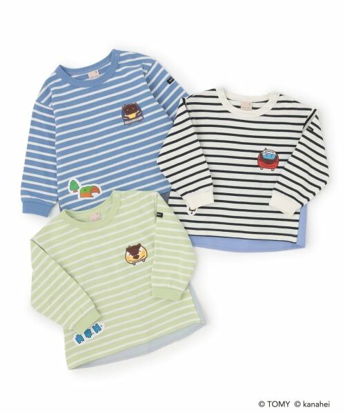 petit main / プティマイン Tシャツ | 【あつまれ！プラレールズ】ボーダー長T | 詳細24
