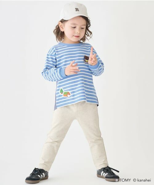 petit main / プティマイン Tシャツ | 【あつまれ！プラレールズ】ボーダー長T | 詳細3