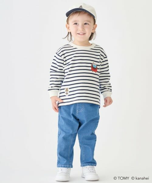 petit main / プティマイン Tシャツ | 【あつまれ！プラレールズ】ボーダー長T | 詳細6