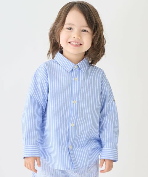 petit main / プティマイン シャツ・ブラウス | 【リンク】アソート柄長袖シャツ（ライト ブルー）