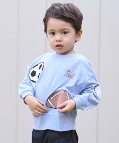 petit main / プティマイン Tシャツ | ボールアップリケ長袖T