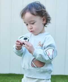 petit main / プティマイン Tシャツ | ボールアップリケ長袖T