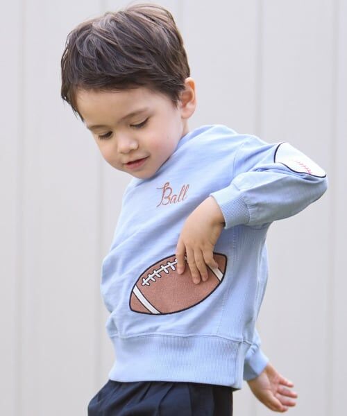 petit main / プティマイン Tシャツ | ボールアップリケ長袖T | 詳細1