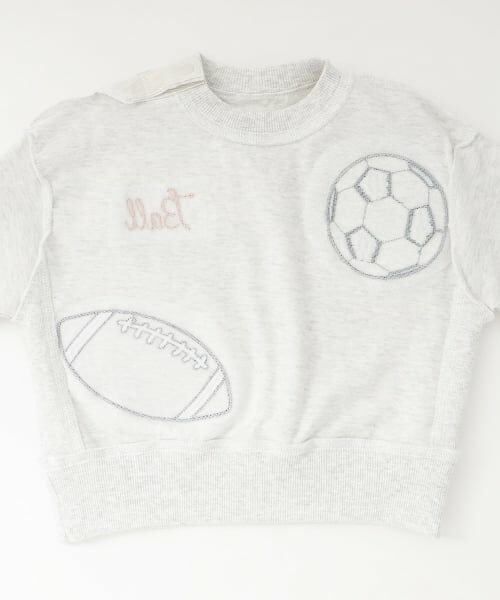 petit main / プティマイン Tシャツ | ボールアップリケ長袖T | 詳細11