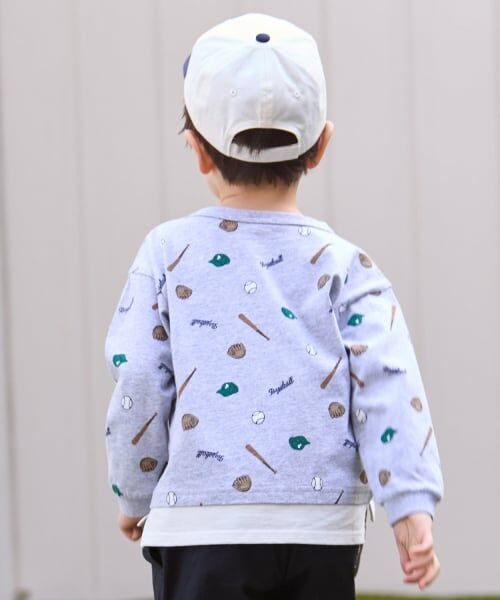 petit main / プティマイン Tシャツ | 【防汚】マルチ柄長袖Tシャツ | 詳細1