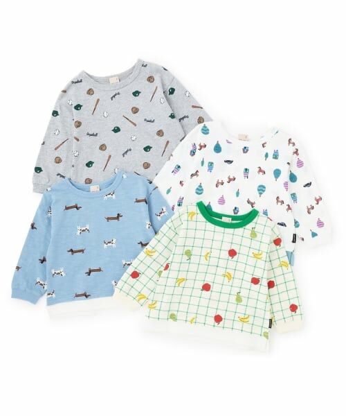 petit main / プティマイン Tシャツ | 【防汚】マルチ柄長袖Tシャツ | 詳細12