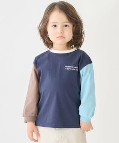 petit main / プティマイン Tシャツ | 【食品防汚】配色ゆるっと長袖Tシャツ