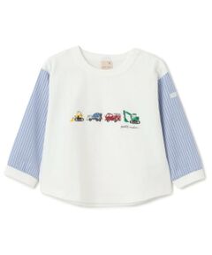 petit main / プティマイン Tシャツ | 働く車　袖布帛長袖Tシャツ