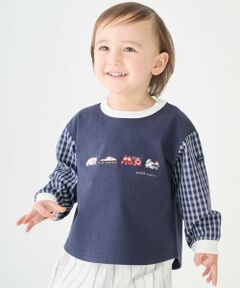 petit main / プティマイン Tシャツ | 働く車　袖布帛長袖Tシャツ