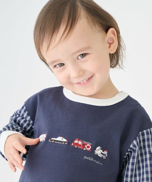 petit main / プティマイン Tシャツ | 働く車 袖布帛長袖Tシャツ | 詳細2