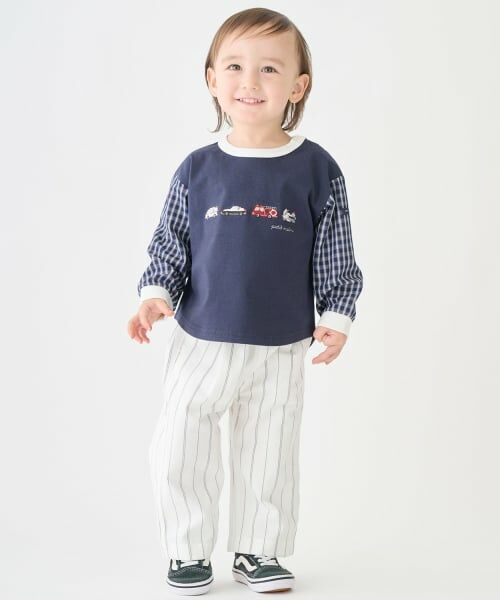 petit main / プティマイン Tシャツ | 働く車 袖布帛長袖Tシャツ | 詳細3