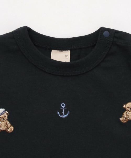petit main / プティマイン Tシャツ | 【リンク】くま刺しゅうマリン長袖Tシャツ | 詳細6
