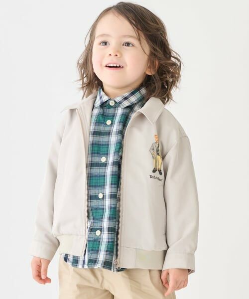 petit main / プティマイン ブルゾン | 【TeddyBear】スイングジャケット（薄ベージュ）