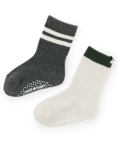 petit main / プティマイン ソックス | ライン入りクルーソックス2P