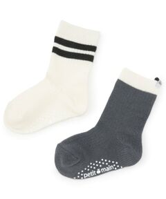 petit main / プティマイン ソックス | ライン入りクルーソックス2P