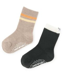 petit main / プティマイン ソックス | ライン入りクルーソックス2P