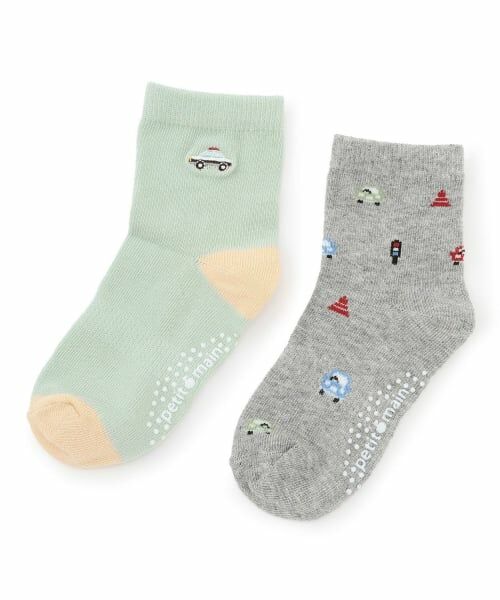petit main / プティマイン ソックス | アソートクルーソックス2P（ミント）