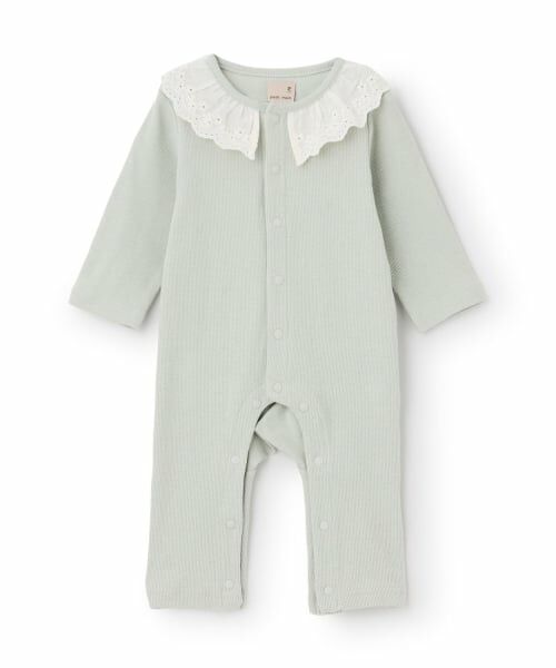 petit main / プティマイン ロンパース | 【GOODPRICE】長袖カバーオール(ライト グリーン)