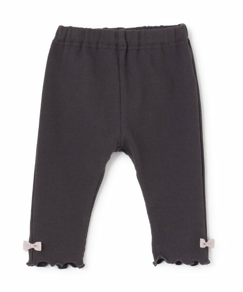 petit main / プティマイン ベビー・キッズウエア | 【GOODPRICE】裾リボンレギンス（チャコール）