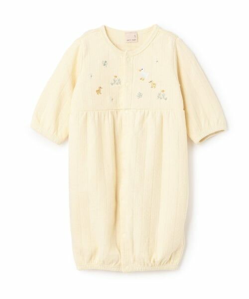 petit main / プティマイン ロンパース | 刺しゅう2wayオール（クリーム）