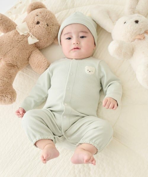 petit main / プティマイン ロンパース | 帽子つき2wayオール | 詳細1