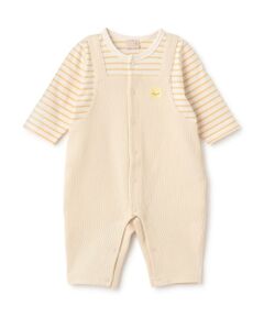 petit main / プティマイン ロンパース | アニマル刺しゅうサロペ風カバーオール