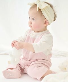 petit main / プティマイン ロンパース | アニマル刺しゅうサロペ風カバーオール