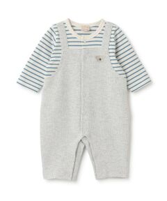 petit main / プティマイン ロンパース | アニマル刺しゅうサロペ風カバーオール