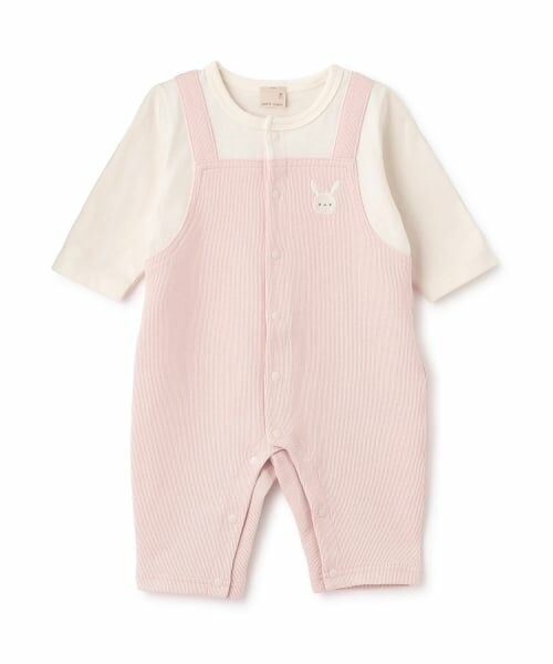 petit main / プティマイン ロンパース | アニマル刺しゅうサロペ風カバーオール | 詳細4