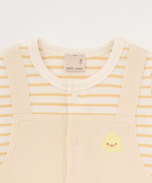 petit main / プティマイン ロンパース | アニマル刺しゅうサロペ風カバーオール | 詳細6
