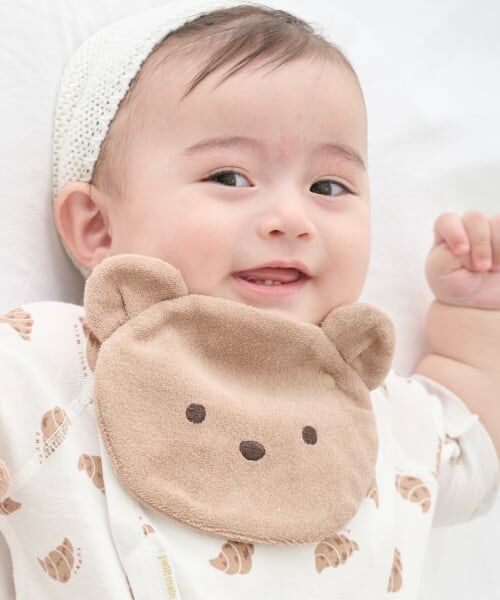 petit main / プティマイン スタイ・ビブ | アニマルスタイ（ベージュ）