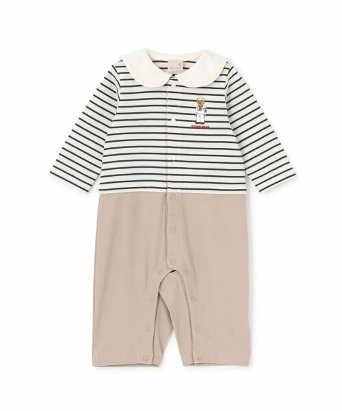 petit main / プティマイン ロンパース | 【TeddyBear】セーラーくまカバーオール（紺）