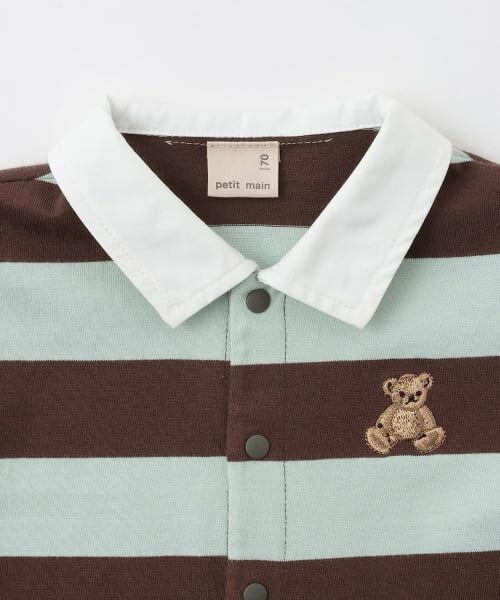 petit main / プティマイン ロンパース | 【リンク】ボーダーラガー長袖カバーオール | 詳細6