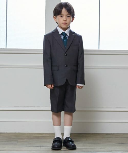 petit main / プティマイン セットアップ | 【フォーマル】グレーJK+ハーフパンツセット(グレー)