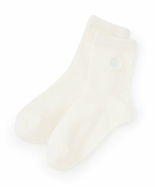petit main / プティマイン ソックス | 刺しゅうクルーソックス（オフ ホワイト）
