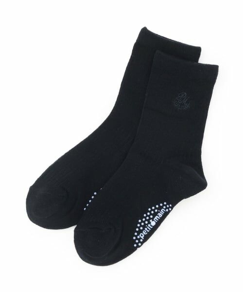 petit main / プティマイン ソックス | 刺しゅうクルーソックス（紺）