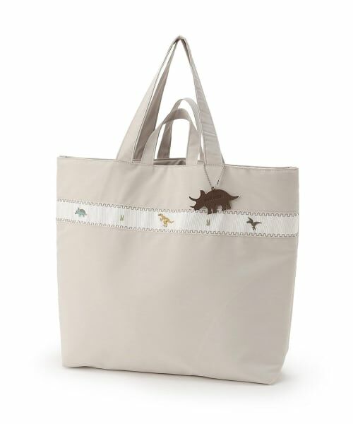 petit main / プティマイン トートバッグ | 【通園・通学グッズ】BOYS刺しゅうレッスンバッグ（薄ベージュ）